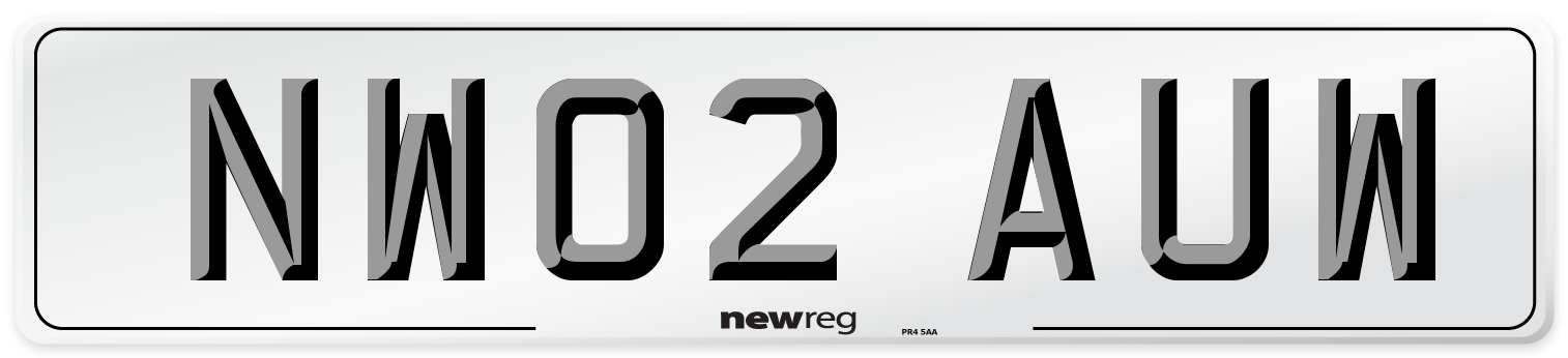 NW02 AUW Number Plate from New Reg